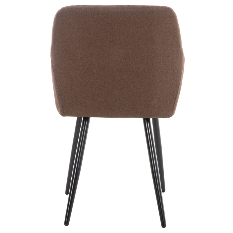 Silla de comedor Shila en tela marrón