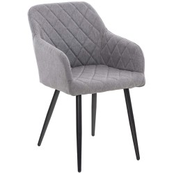 Silla de comedor Shila en tela gris