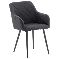 Silla de comedor Shila en tela negra