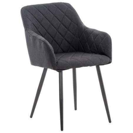 Silla de comedor Shila en tela negra