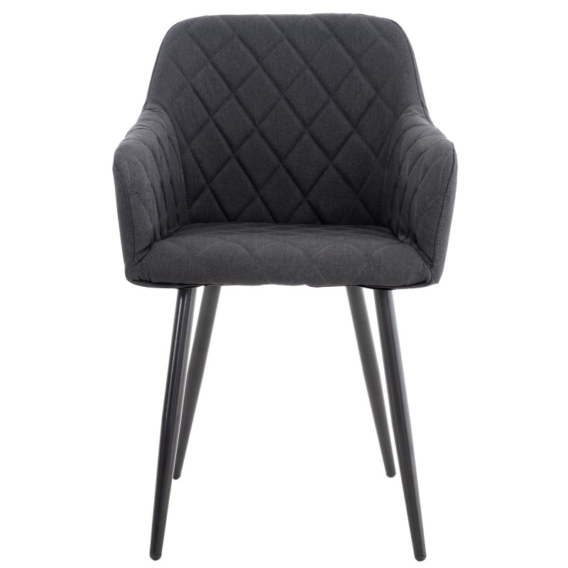 Silla de comedor Shila en tela negra