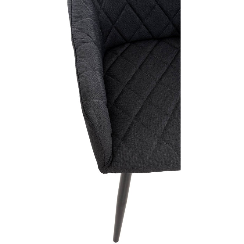 Silla de comedor Shila en tela negra