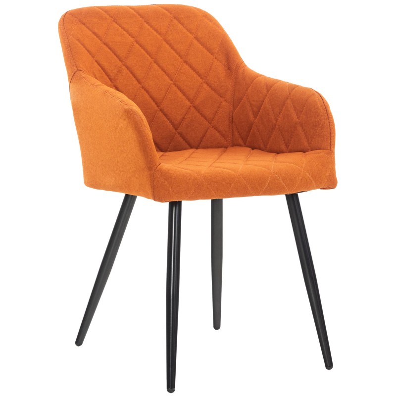 Silla de comedor Shila en tela naranja