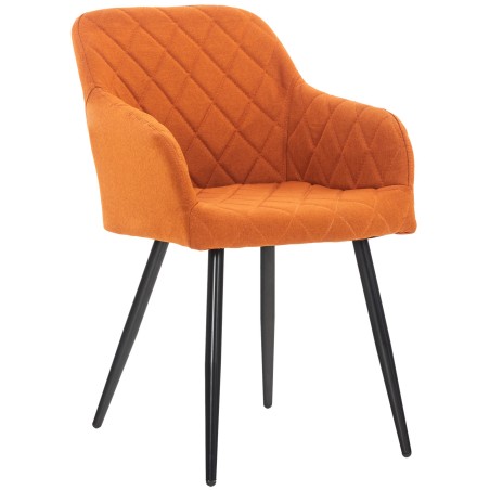 Silla de comedor Shila en tela naranja