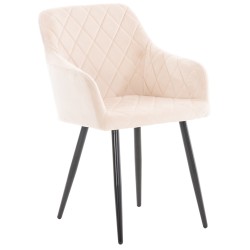 Silla de comedor Shila en terciopelo beige