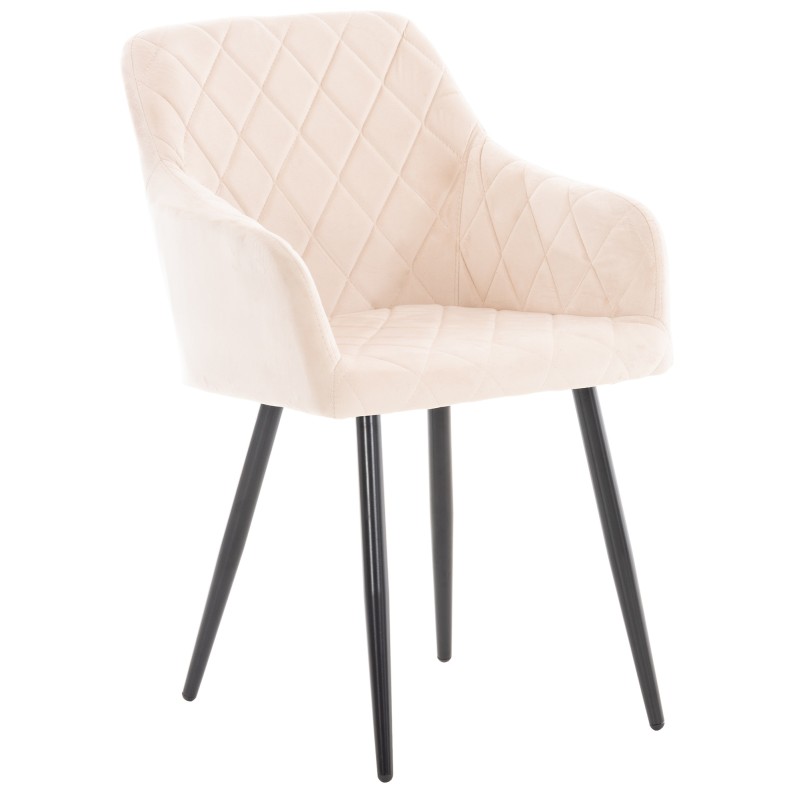Silla de comedor Shila en terciopelo beige Silla de comedor Shila en terciopelo beige