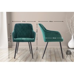 Silla de comedor Shila de terciopelo verde Silla de comedor Shila de terciopelo verde
