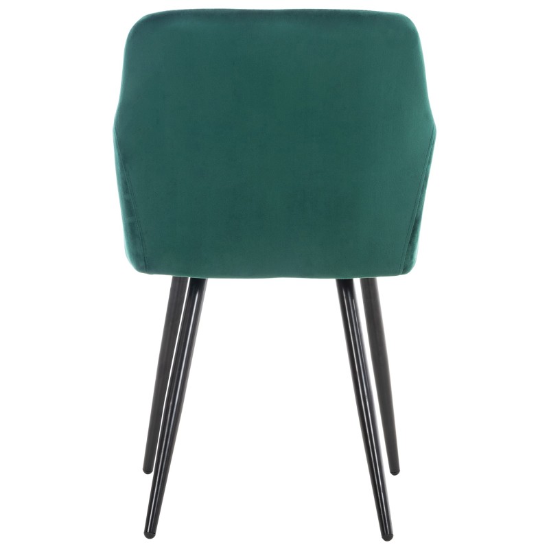 Silla de comedor Shila de terciopelo verde