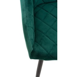 Silla de comedor Shila de terciopelo verde Silla de comedor Shila de terciopelo verde