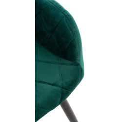Silla de comedor Shila de terciopelo verde Silla de comedor Shila de terciopelo verde