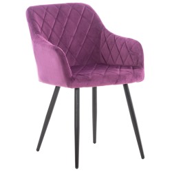 Silla de comedor Shila en terciopelo morado