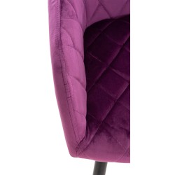 Silla de comedor Shila en terciopelo morado Silla de comedor Shila en terciopelo morado