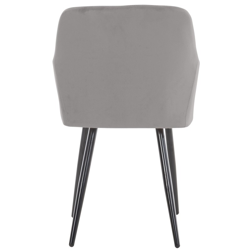Silla de comedor Shila en terciopelo gris