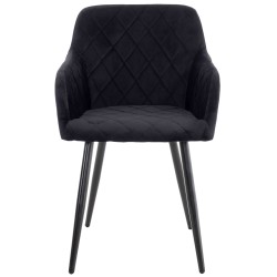 Silla de comedor Shila de terciopelo negro