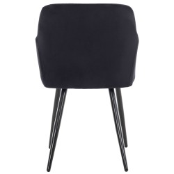 Silla de comedor Shila de terciopelo negro