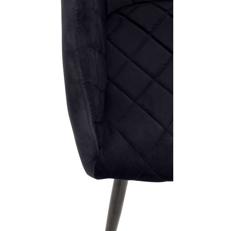 Silla de comedor Shila de terciopelo negro