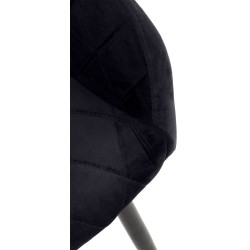 Silla de comedor Shila de terciopelo negro