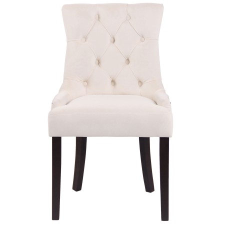 Juego de 4 sillas de comedor Aberdeen en terciopelo crema antiguo