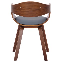 Silla de comedor Kingston, piel sintética, nogal/gris