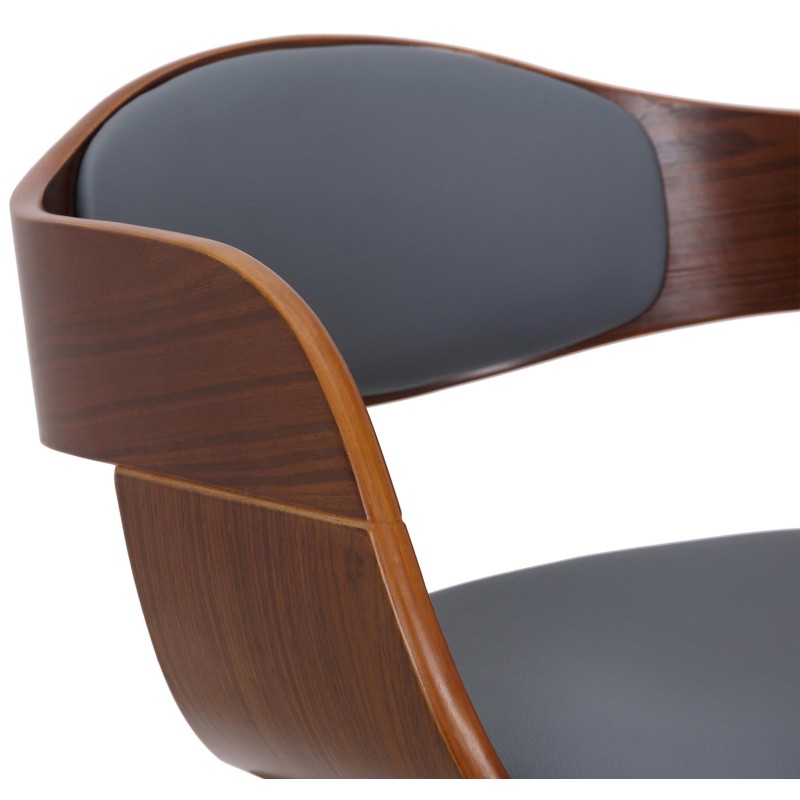 Silla de comedor Kingston, piel sintética, nogal/gris