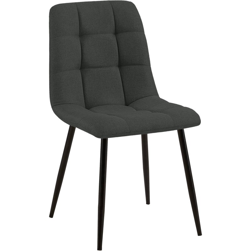 Silla de comedor Tilde en tela gris oscuro