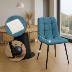 Silla de comedor Tilde en tela azul Silla de comedor Tilde en tela azul