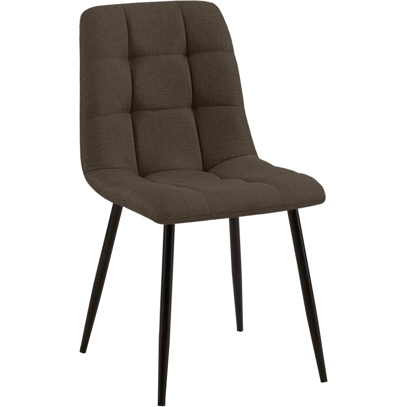 Silla de comedor Tilde en tela marrón