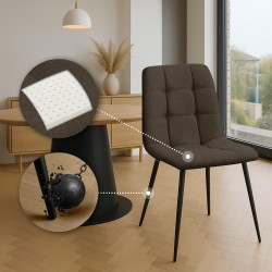 Silla de comedor Tilde en tela marrón