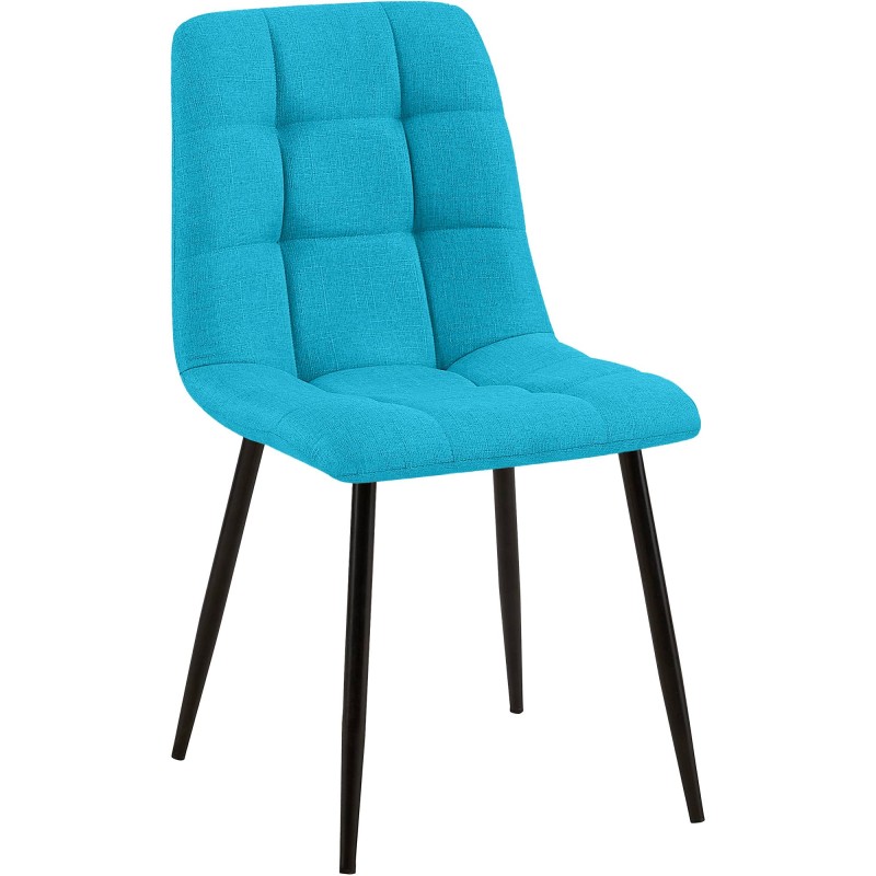 Silla de comedor Tilde en tela turquesa Silla de comedor Tilde en tela turquesa