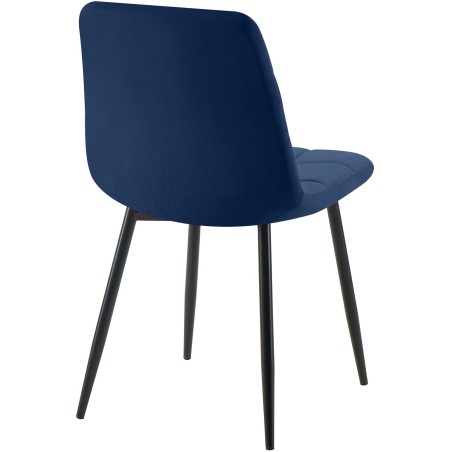 Silla de comedor Tilde en terciopelo azul