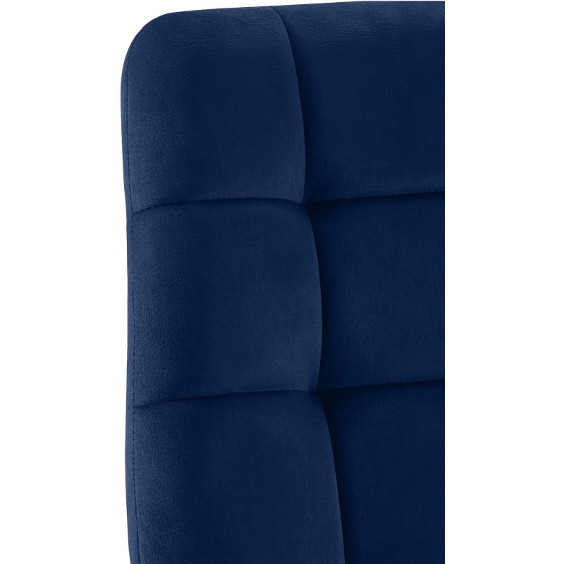 Silla de comedor Tilde en terciopelo azul