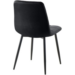 Silla de comedor Tilde de terciopelo negro