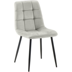 Silla de comedor Tilde en terciopelo gris Silla de comedor Tilde en terciopelo gris