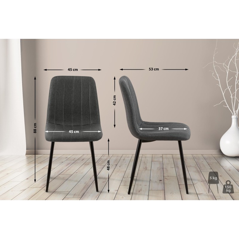 Tela para silla Dijon gris oscuro Tela para silla Dijon gris oscuro