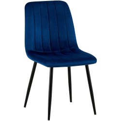 Silla de terciopelo azul Dijon