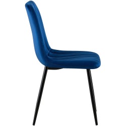 Silla de terciopelo azul Dijon Silla de terciopelo azul Dijon
