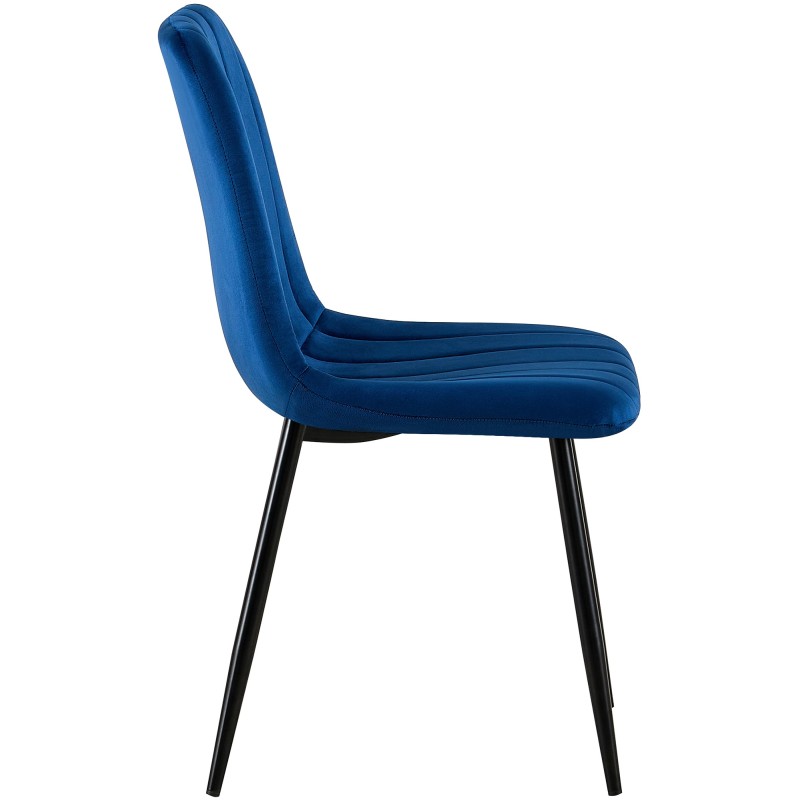 Silla de terciopelo azul Dijon