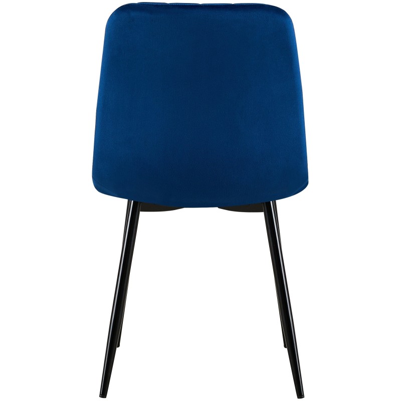 Silla de terciopelo azul Dijon