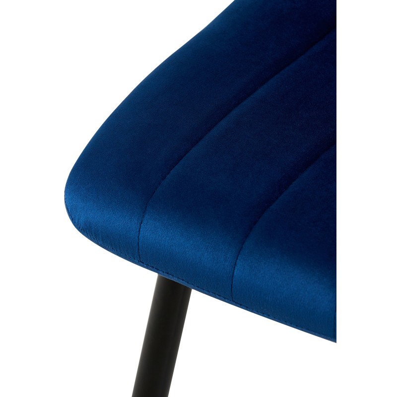 Silla de terciopelo azul Dijon
