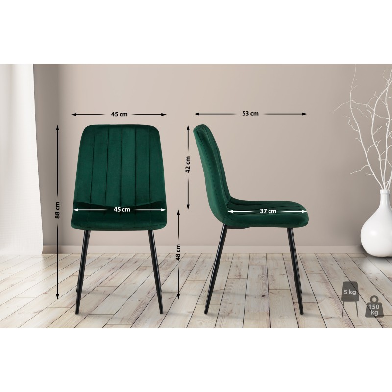 Silla Dijon en terciopelo verde