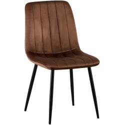 Silla Dijon en terciopelo marrón
