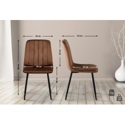 Silla Dijon en terciopelo marrón Silla Dijon en terciopelo marrón