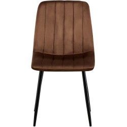 Silla Dijon en terciopelo marrón Silla Dijon en terciopelo marrón