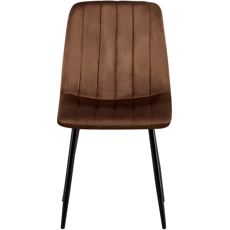 Silla Dijon en terciopelo marrón Silla Dijon en terciopelo marrón