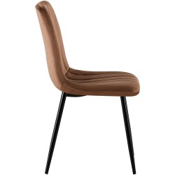 Silla Dijon en terciopelo marrón Silla Dijon en terciopelo marrón