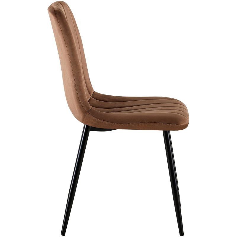 Silla Dijon en terciopelo marrón Silla Dijon en terciopelo marrón