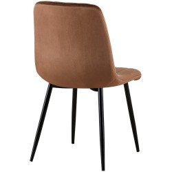 Silla Dijon en terciopelo marrón Silla Dijon en terciopelo marrón