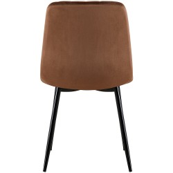 Silla Dijon en terciopelo marrón Silla Dijon en terciopelo marrón