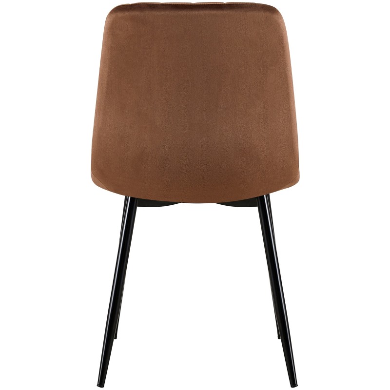 Silla Dijon en terciopelo marrón Silla Dijon en terciopelo marrón