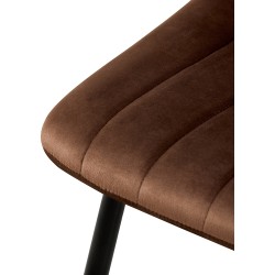 Silla Dijon en terciopelo marrón Silla Dijon en terciopelo marrón